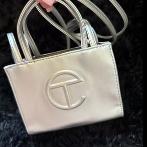 Silver mini telfar